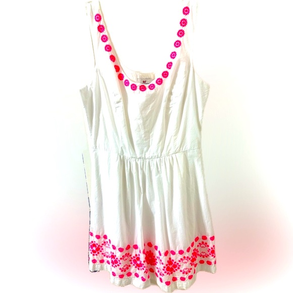 VINEYARD VINES WHITE HOT PINK SZ6 CRISP 100% COTTON SUMMER BEACH A-LINE SUNDRESS - Picture 5 of 7